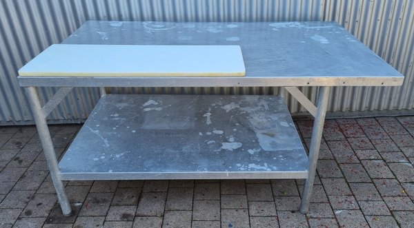 Fülltisch, Metzgertisch (170x100x85 cm) mit Schneidebrett