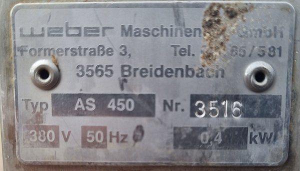 Abschwartmaschine (Weber AS 450)